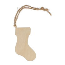 Houten kerstornament kerstsok