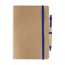 Gerecycled kartonnen notitieboekje (A5) Theodore kobaltblauw