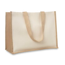 CAMPO DE FIORI Jute/Canvas boodschappentas beige bedrukken