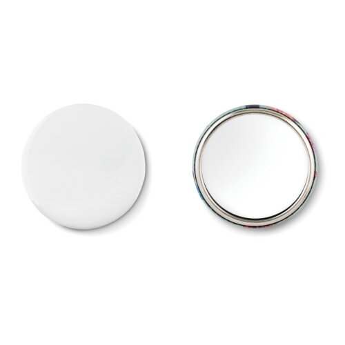 MIRROR Metalen button mat zilver bedrukken