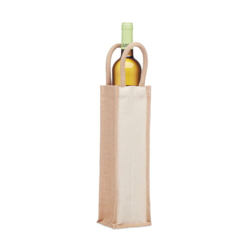 CAMPO Jute wijntas voor 1 fles beige