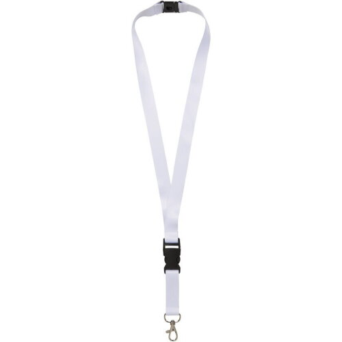 Balta gerecyclede PET lanyard met veiligheidsgesp