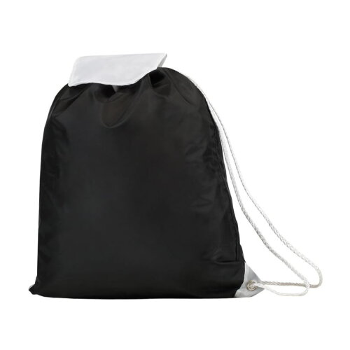 Promotas Met Flap 42*46 cm zwart acc. Wit bedrukken bedrukken