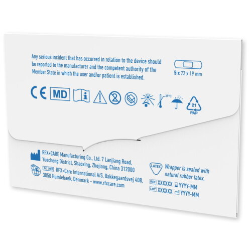 5-delige custom made pleisters met full colour bedrukte kraftpapieren envelop