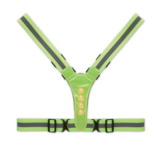 ROUNDVISIBLE Reflecterende riem met LED neon groen