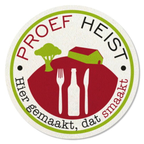 Rond bierviltje met opdruk