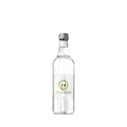 Glazen fles met 330 ml bronwater