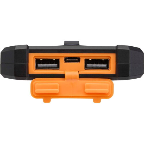 Altair robuuste powerbank op zonne-energie van 5000 mAh 10 W met ingebouwde zaklamp van gerecycled plastic