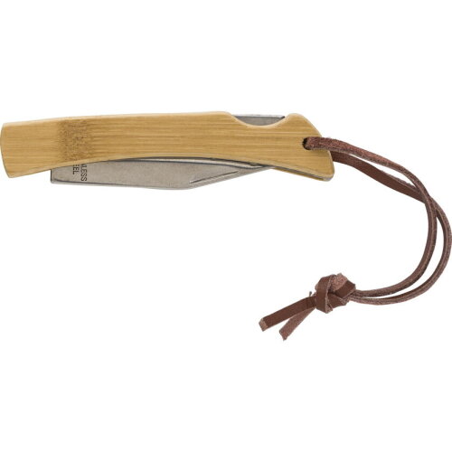 RVS en bamboe opvouwbaar mes Beckett bruin
