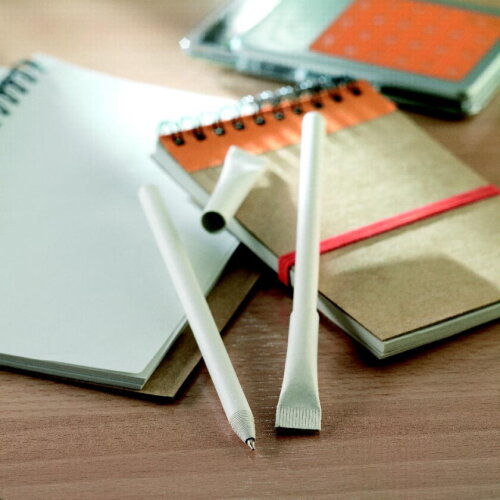 Balpen van gerecycled karton wit bedrukken