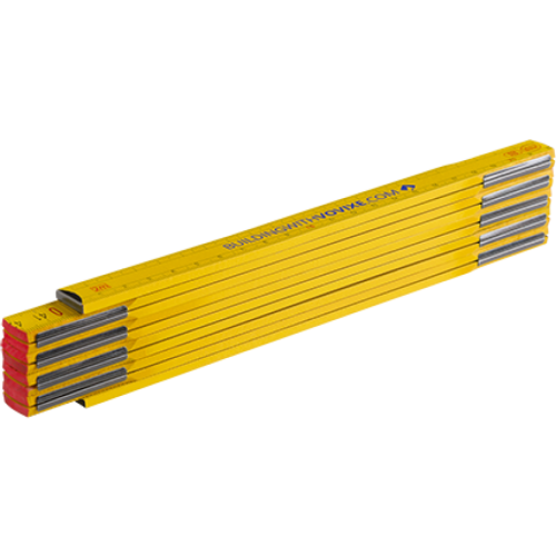 Duimstok 2 meter van hout geijkt volgens EG ijknorm klasse 11