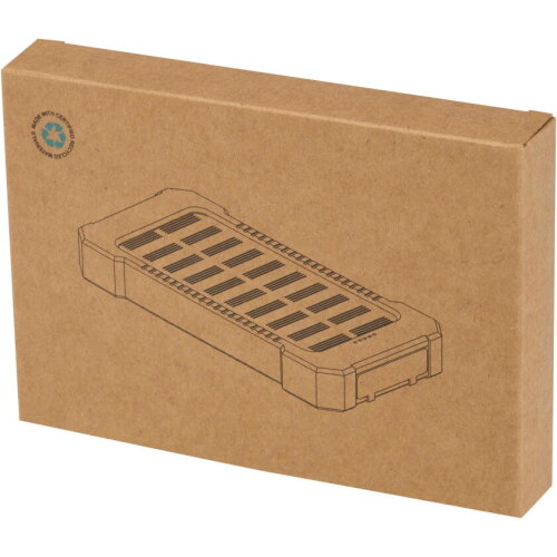 Altair robuuste powerbank op zonne-energie van 5000 mAh 10 W met ingebouwde zaklamp van gerecycled plastic