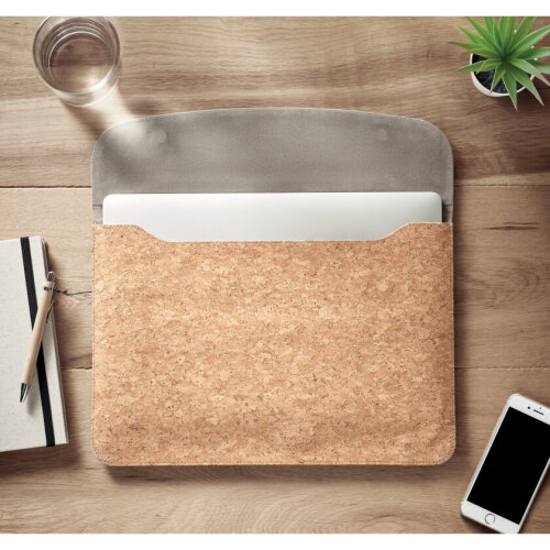 KELLY Laptopcover van kurk beige