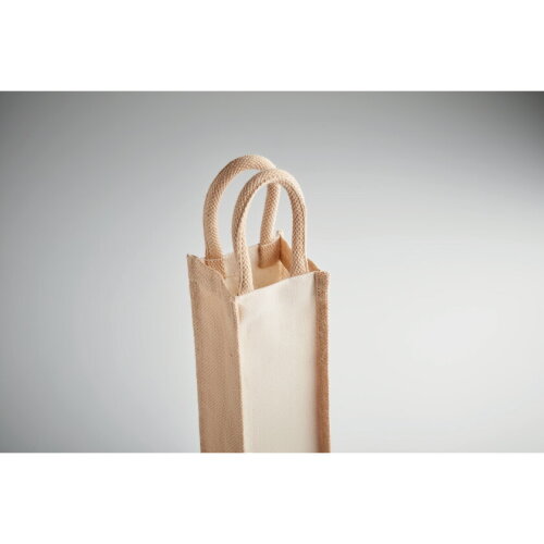 CAMPO Jute wijntas voor 1 fles beige