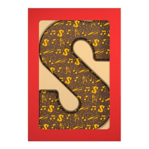 Chocoladeletter S 175 gram - all over ontwerp