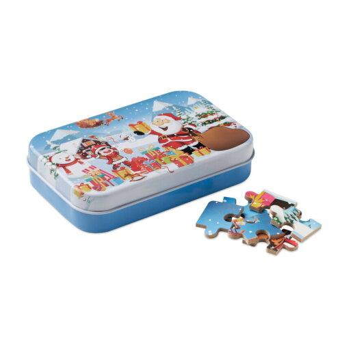 FAFIE Houten kerstpuzzel in blik assorti