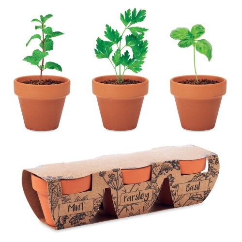 FLOWERPOT Kruidenpotjes set van 3 hout