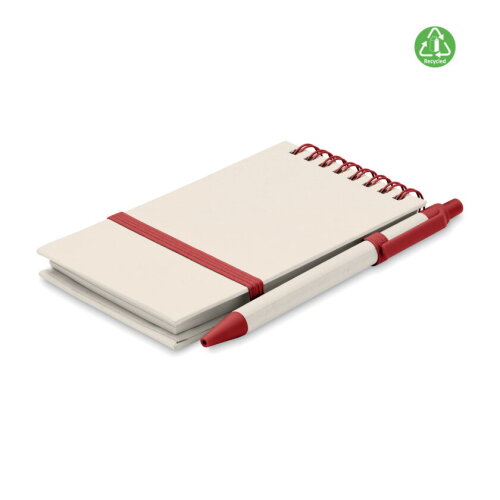 MITTO SET A6 Gerecycled karton notebook rood