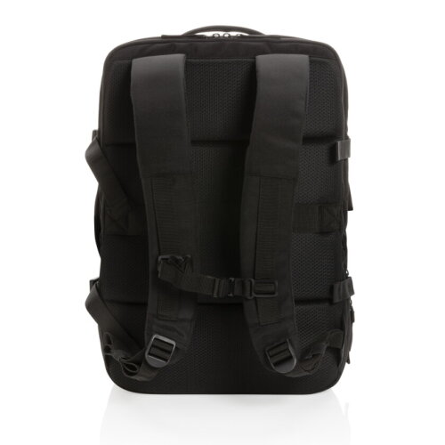 Swiss Peak AWARE™ RPET 15.6' uitbreidbare weekendrugzak zwart