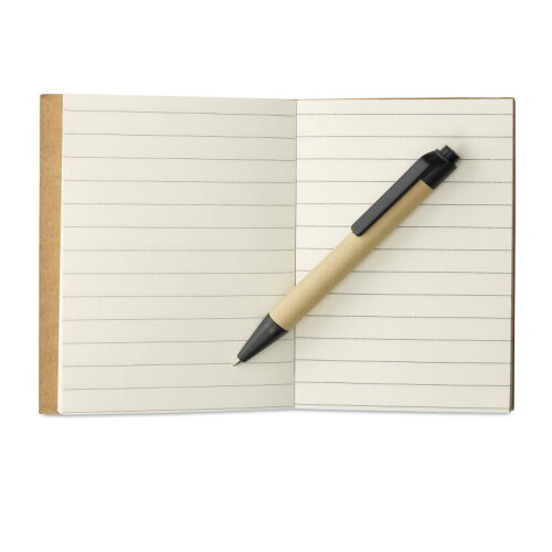 CARTOPAD Notitieblok en gerecyclede pen zwart bedrukken