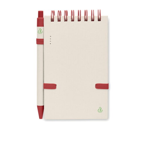 MITTO SET A6 Gerecycled karton notebook rood