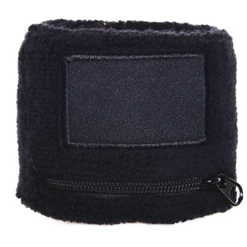 Polsbandje Met Rits 6cm Met Label Zwart acc. Zwart bedrukken bedrukken