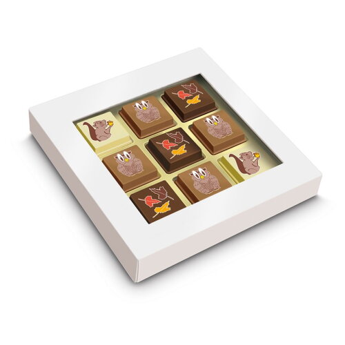 9 logobonbons in geschenkdoos
