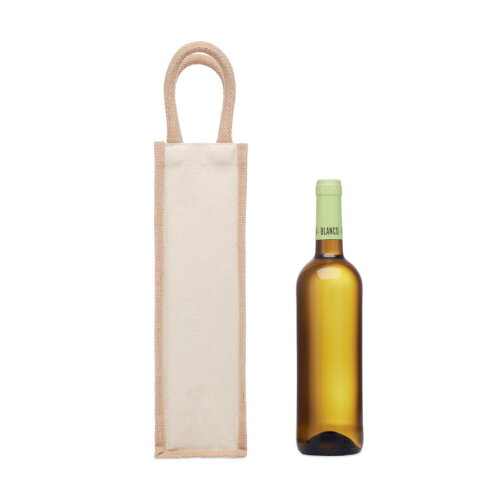 CAMPO Jute wijntas voor 1 fles beige