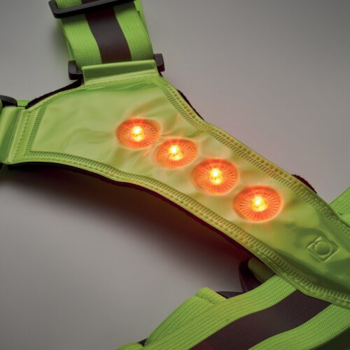 ROUNDVISIBLE Reflecterende riem met LED neon groen