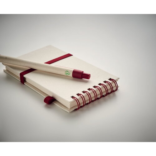 MITTO SET A6 Gerecycled karton notebook rood