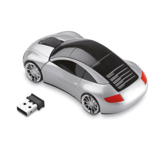 SPEED Autovormige draadloze muis mat zilver