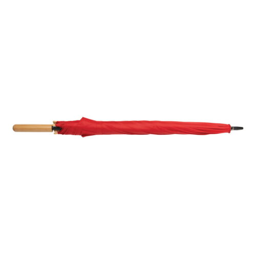 Impact AWARE™ RPET 190T auto open bamboe paraplu ø 103 cm, rood