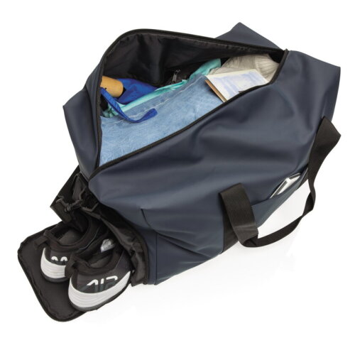 Smooth PU weekendtas PVC-vrij, donkerblauw