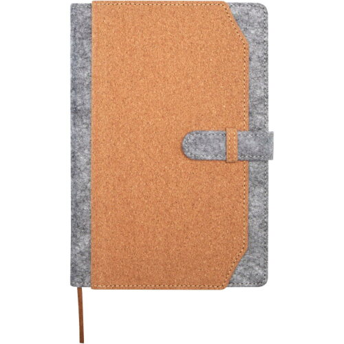 Viviana A5 notitieboek van gerecycled vilt en kurk