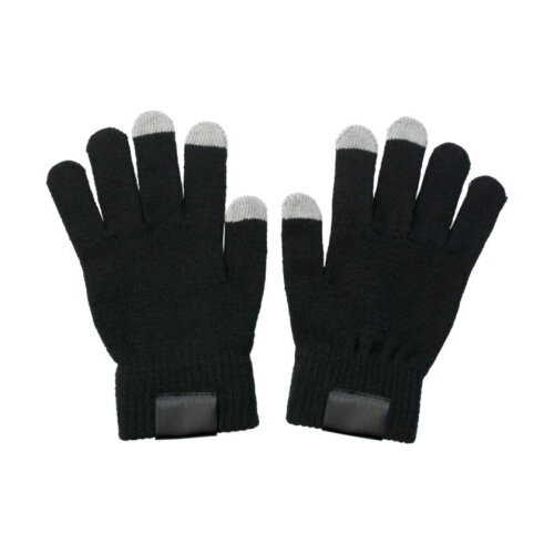 Polyester handschoenen Elena zwart