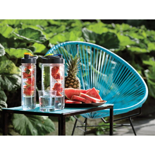 Waterfles met infuser 80cl, blauw bedrukken