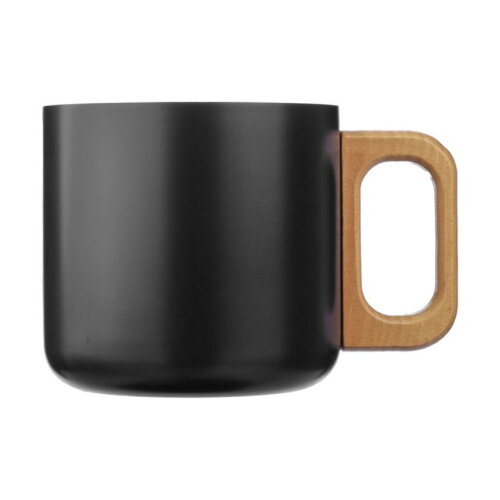 Gerecycled roestvrijstalen dubbelwandige beker 400 ml Dwight zwart