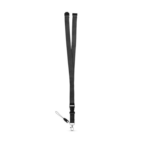 Lanyard 2cm SafetyLock Zwart bedrukken
