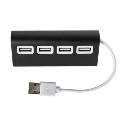 Aluminium USB hub Leo zwart
