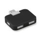 SQUARE USB Hub, 4 poorten zwart bedrukken
