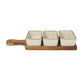 InSideOut houten serveerplank met 3 keramische schaaltjes